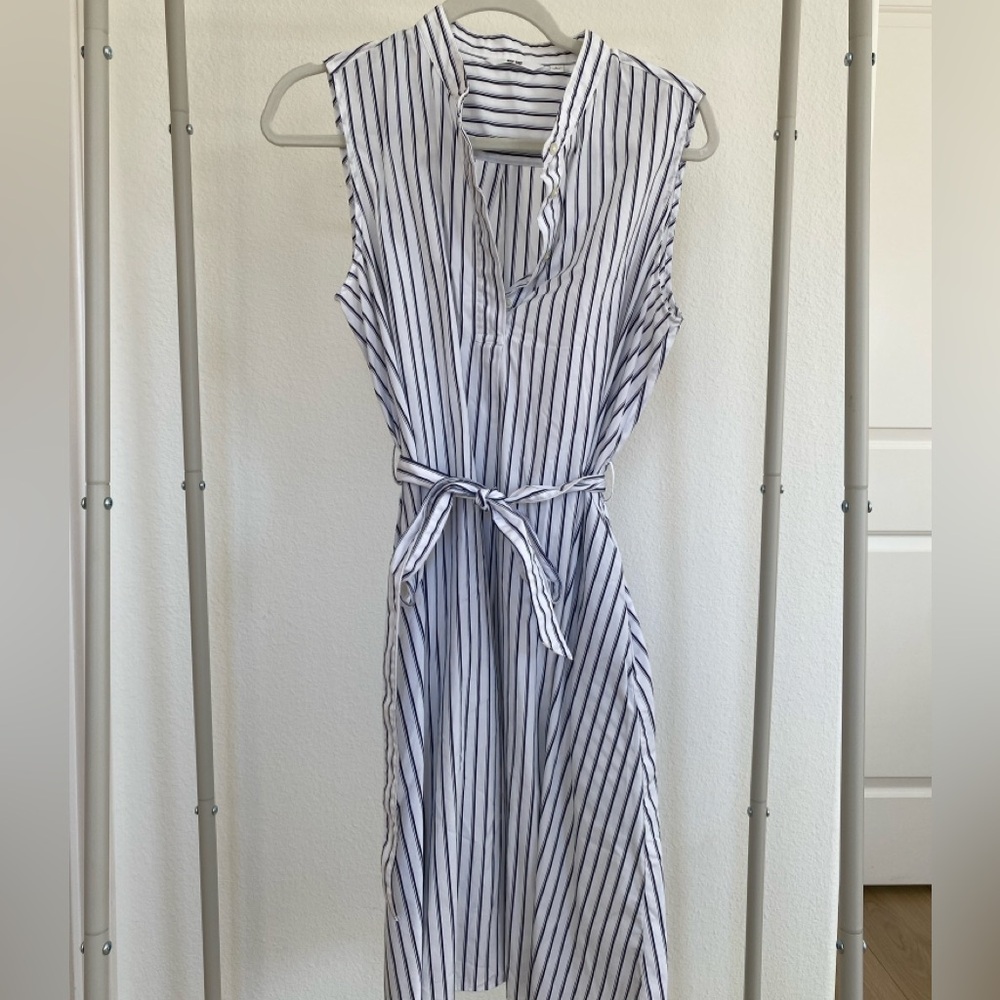 Uniqlo MIDI Wrap Striped Dress Size L